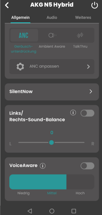 AKG N5 Hybrid – Screenshot