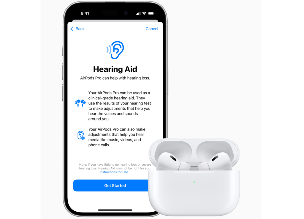 Apple bewirbt seine AirPods Pro 2 schon jetzt mit Hörhilfe-Funktionen.