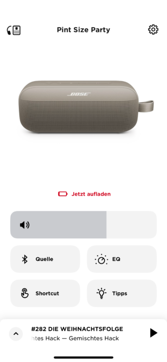 Bose SoundLink Flex (2. Gen) | App Oberfläche