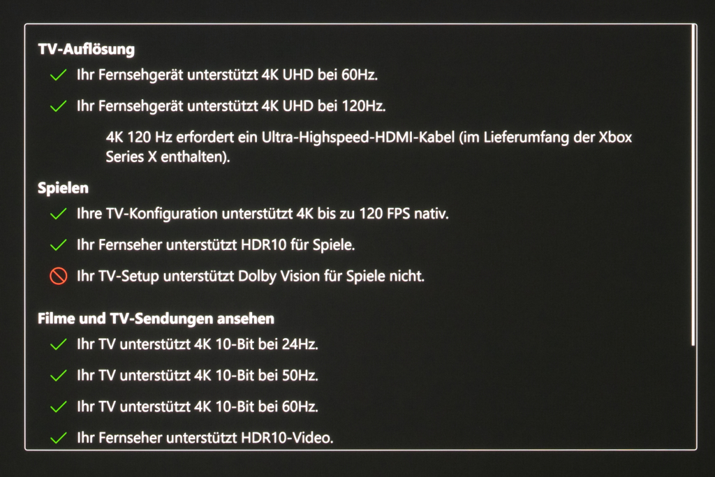 HDMI-2.1 Features bei XboX Series X