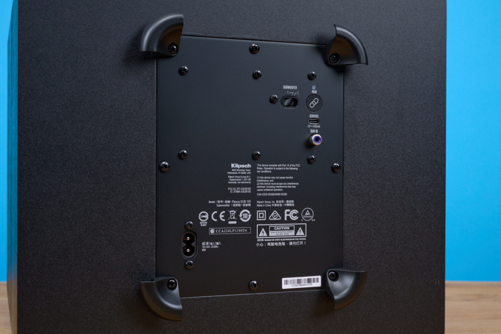 Rückseite Klipsch Flexus Sub 100