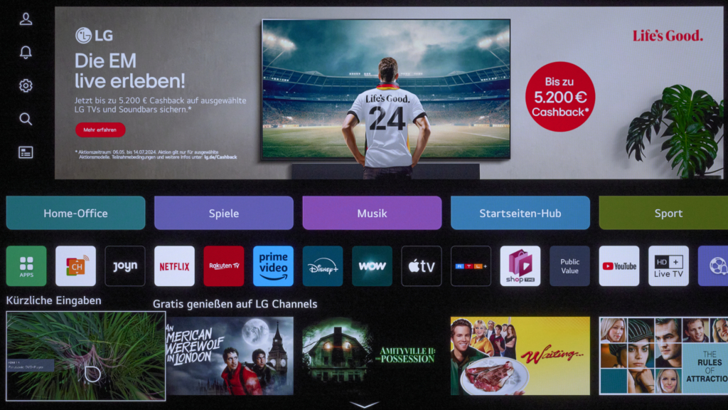 Startseite LG OLED C4 und LG OLED G4