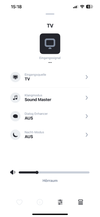 Marantz Grand Horizon App Screenshot TV-Einstellungen