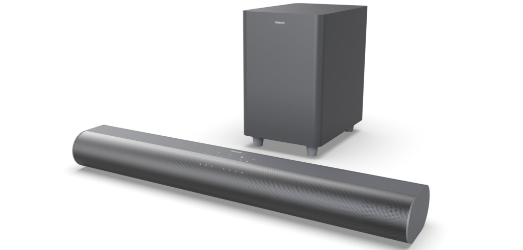 Auch die Philips B6100 verfügt über einen externen Subwoofer. 