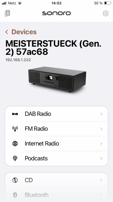 Sonoro Meisterstück Gen. 2 Screenshot