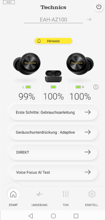 Technics EAH-AZ100 – Screenshot