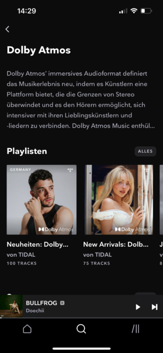 Tidal Tipps und Tricks – Dolby Atmos