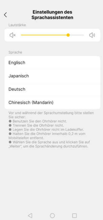 EarFun Screenshot Sprachassistent