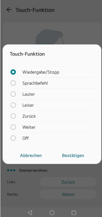 LG Screenshot – Bedienung