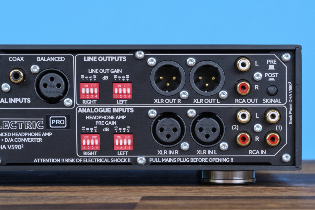Violectric DHA V590² Pro Rückseite analoge Ein- und Ausgänge