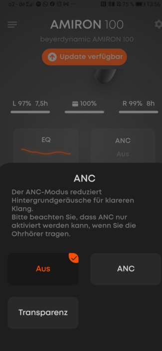 Beyerdynamic Amiron 100 – Screenshot