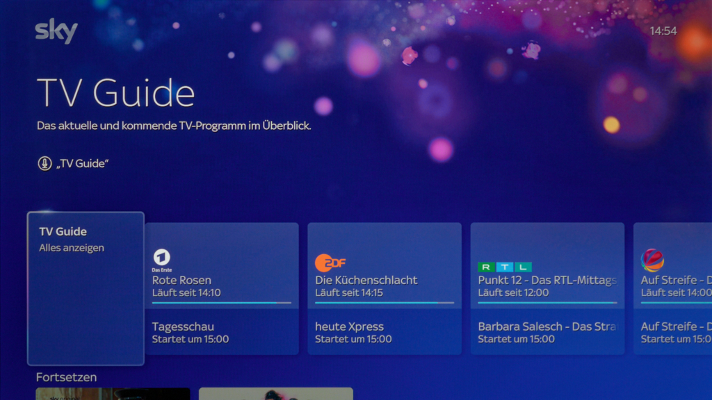 Fernsehen über Sky Stream