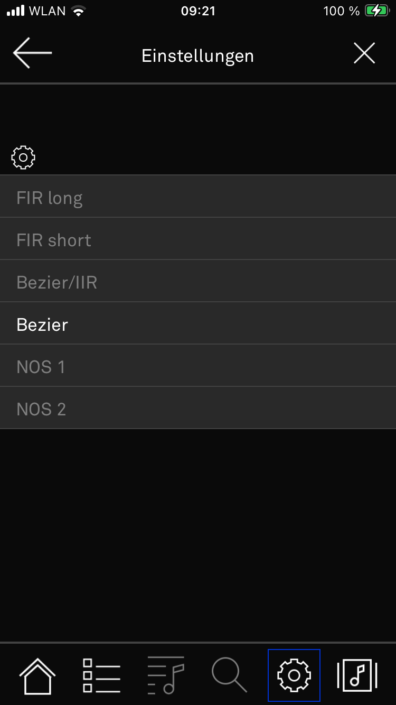 T+A PSD 3100 HV App Screenshot DAC-Filter
