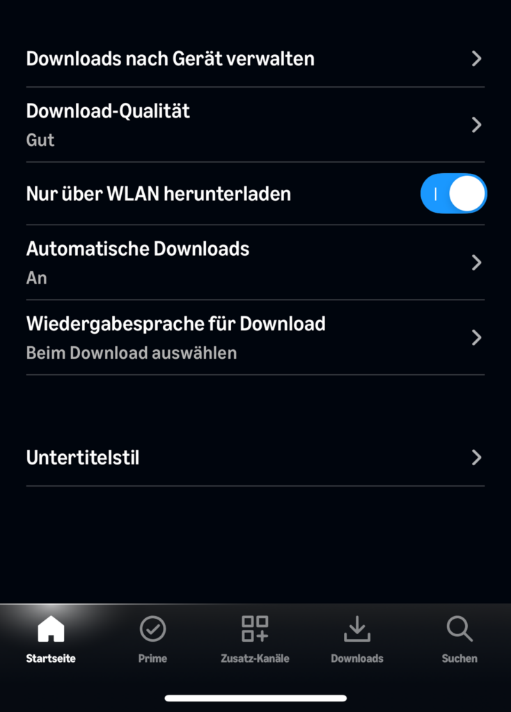 Screenshot Amazon Prime