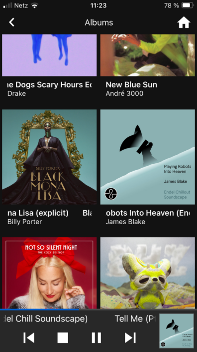 AVM PAS 30.3 App Screenshot Alben-Ansicht