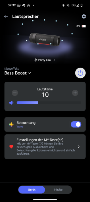 LG xboom Grab – App