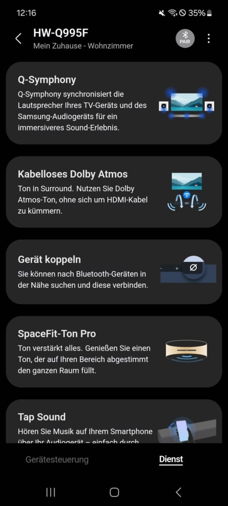 Dienst-Reiter SmartThings App