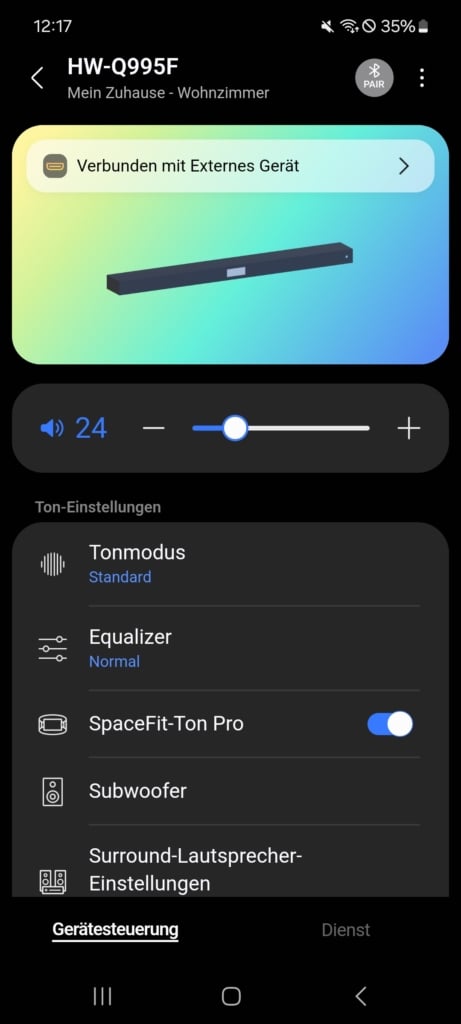 Startseite SmartThings App