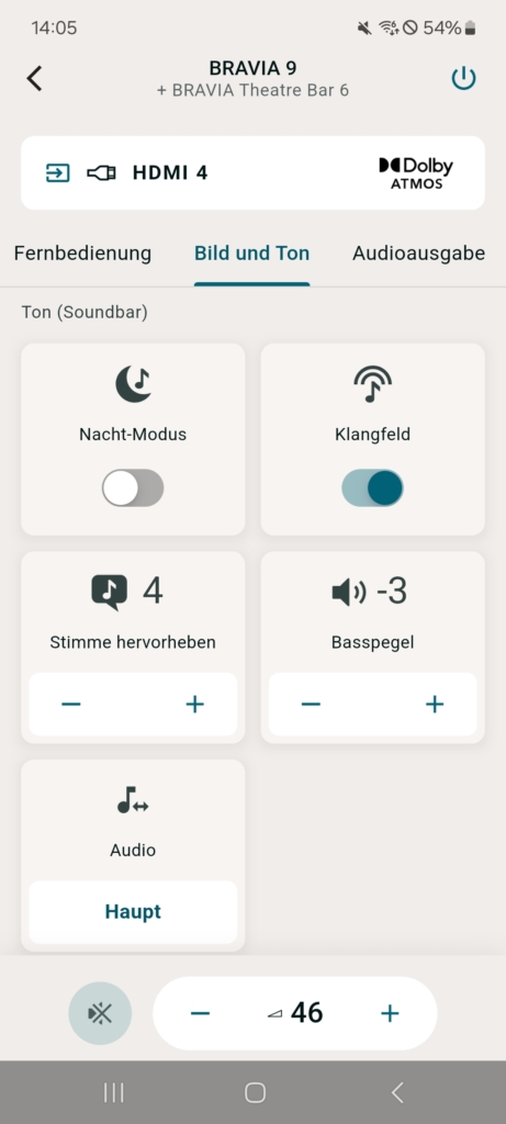 Sony Bravia Connect App TV- und Soundbar-Einstellungen