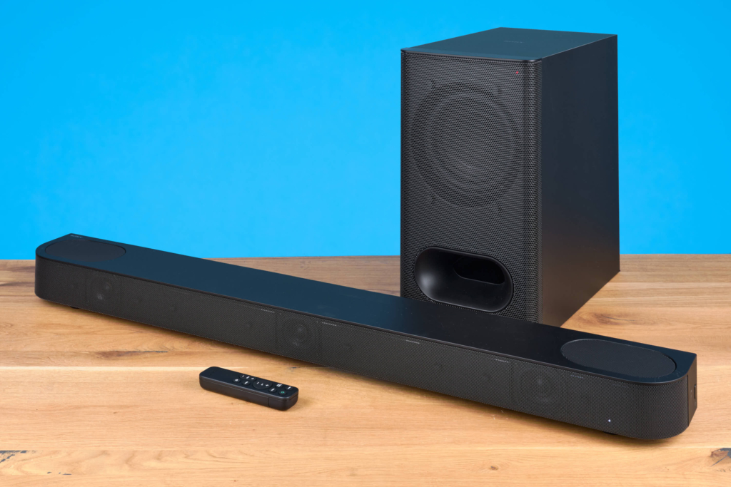Soundbar und Subwoofer mit weißer LED