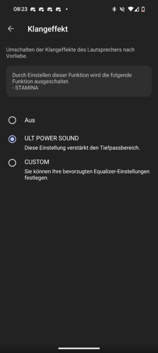 Sony Ult Field 3 Screenshot – Soundeinstellungen