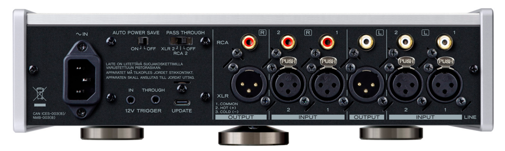 Teac HA-507 Vorverstärker Rückseite mit Anschlüssen