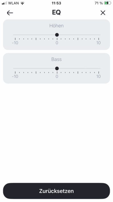 Marantz HEOS-App – Equalizer