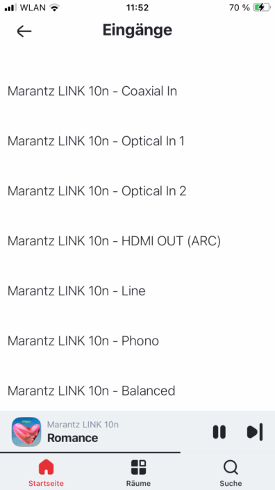 Marantz Heos-App – Quellen