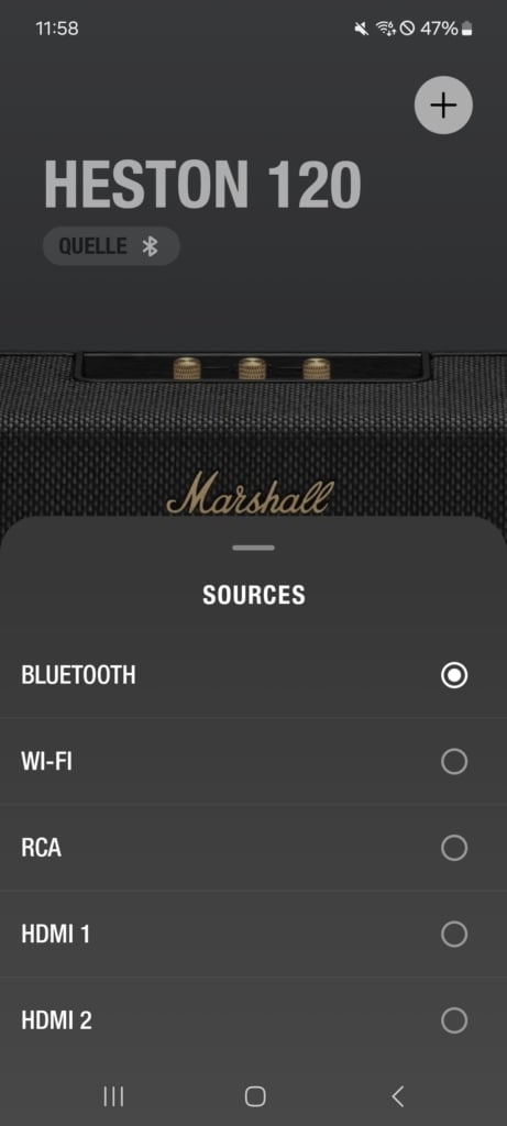 Marshall App Quellenauswahl