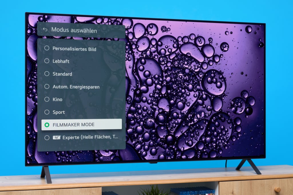 Bildmodus-Auswahl Screenshot LG OLED B5