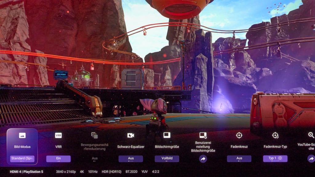 Gaming-Dashboard auf Sony Bravia 8 II
