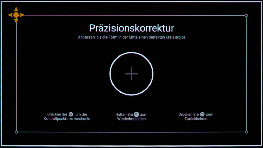 Präzisionskorrektur Menü