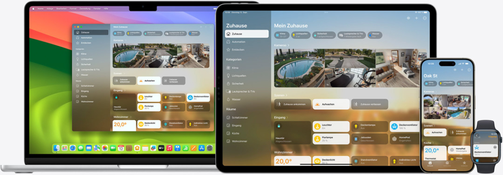 Über Apples Home-App kannst du das Smart Home steuern - eigene Hardware fehlt dem Hersteller aber noch weitgehend. 