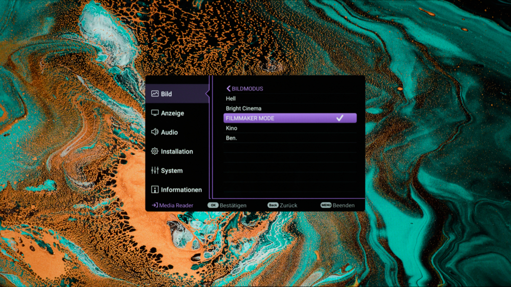 Auswahl Bildmodus BenQ W5850
