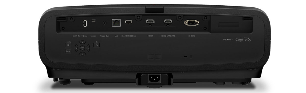 Die Rückseite und die Schnittstellen des Pro Cinema LS9000.