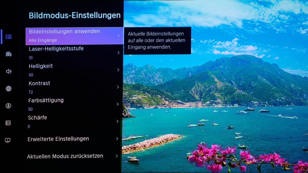 Bildmodus-Einstellungen Hisense PX3 Pro