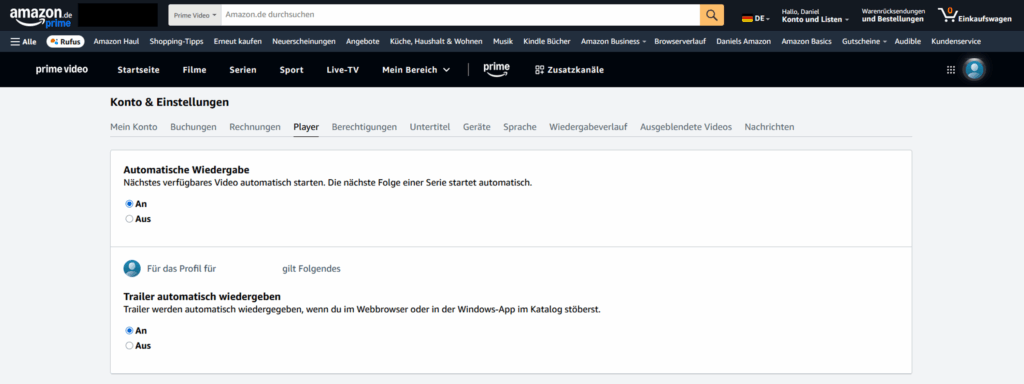 Screenshot Amazon