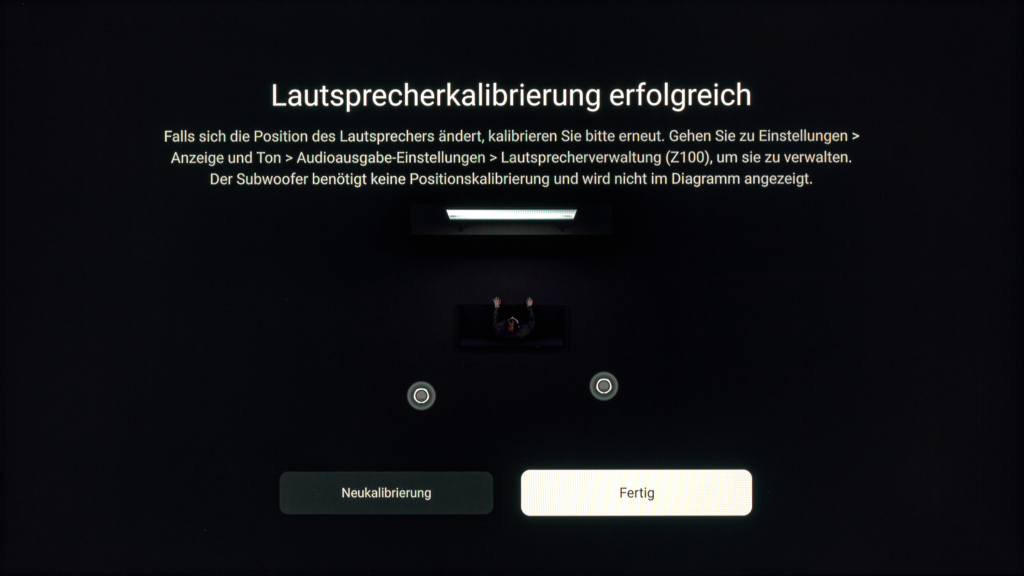 Kalibrierung erfolgreich