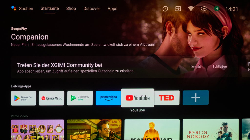 Startseite Android TV
