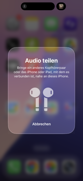 AirPods Pro 3 Screenshot – Proprietäres Musik-Sharing