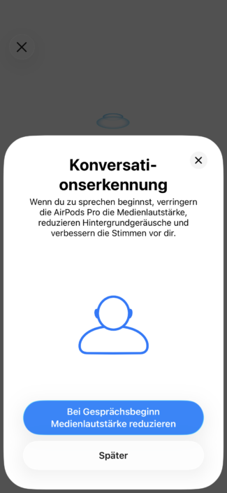 AirPods Pro 3 Screenshot – Konversationserkennung