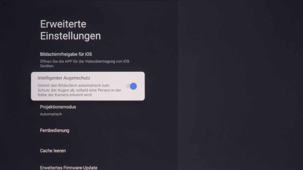 Erweiterte Einstellungen BenQ GV50