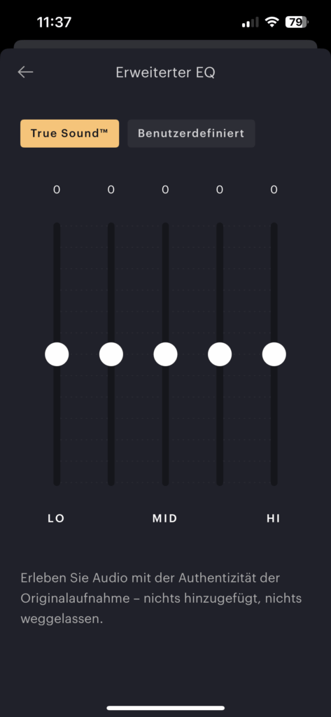 Bowers & Wilkins Px8 S2 Screenshot App Equalizer