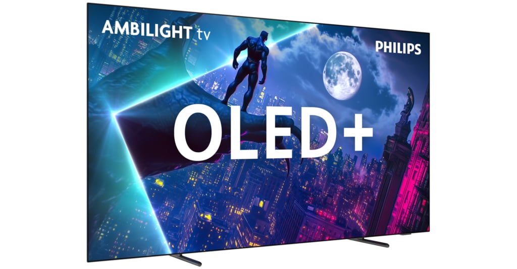Der Philips OLED+950 bringt vierseitiges Ambilight mit.