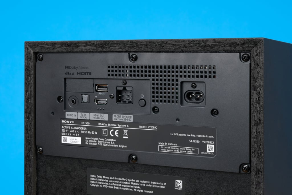 Sony Bravia Theatre System 6 Anschlüsse Subwoofer