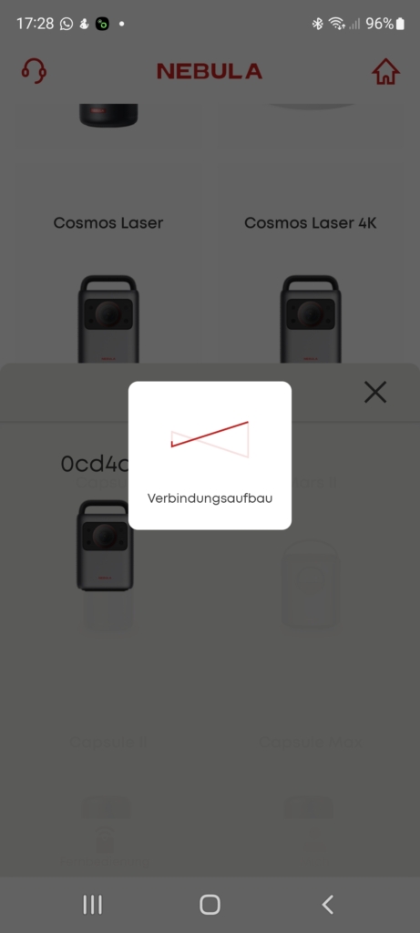 Nebula Connect App Verbindung