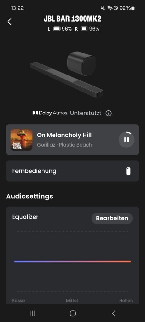 Startseite JBL One App