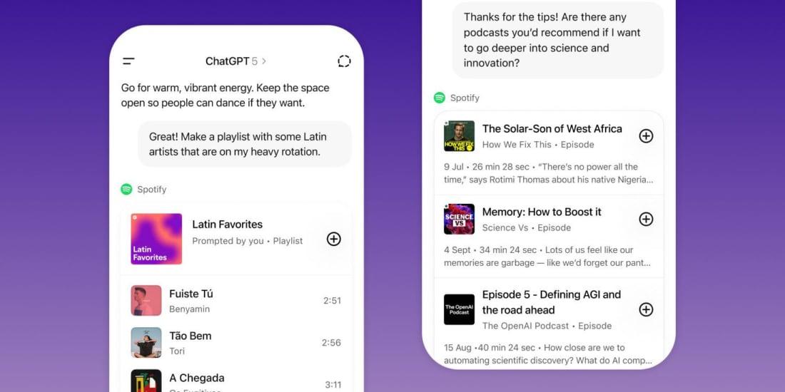 Spotify vernetzt sich jetzt direkt mit ChatGPT.