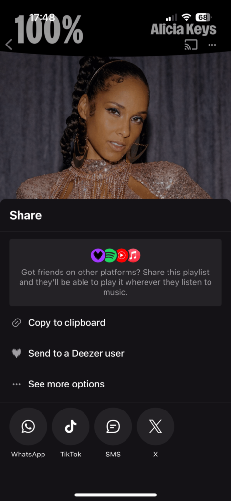 Das Teilen von Playlists funktioniert bei Deezer jetzt auch mit Spotify und Co.