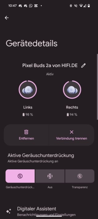 Google Pixel Buds 2a – Screenshot